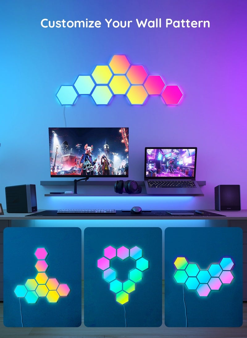 جوفي ألواح إضاءة Govee Glide Hexa (10 قطع) H6061 – ألوان متعددة للعب وتزيين الغرفة - Image 2